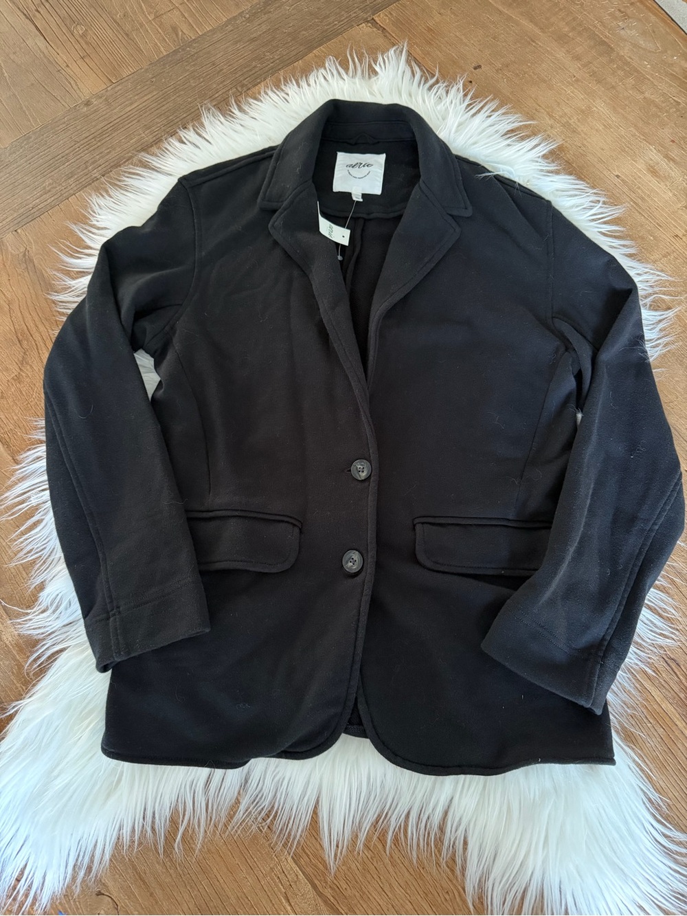 aerie Women’s Black Classic Blazer Soft Knit Jacket Size XS NWT